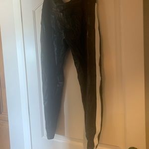 Spanx faux leather legging black with white stripe size 3X